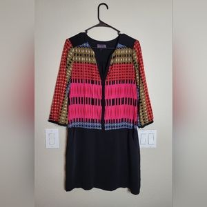 Hale Bob Aztec Print Boho Dress w/ pockets size M